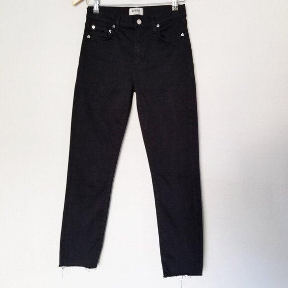 Agolde Sophie Crop High Waist Rise Skinny Jean Black Size 27 Stretchy Comfy $158 - Picture 4 of 15